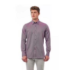 Bagutta Burgundy Cotton Men Men's Shirt